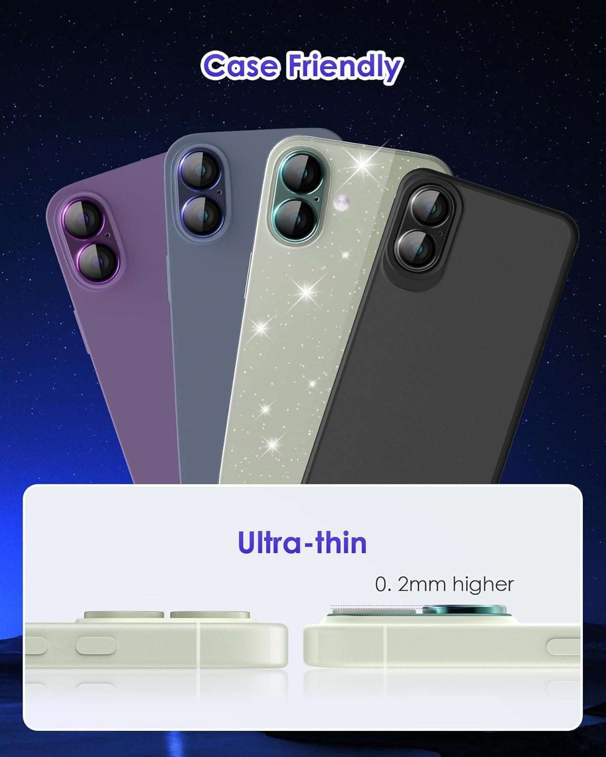 TECH KONNECT Camera Lens Protector for iPhone, 16/16 Plus, Camera Protector with Metal Alloy Ring for iPhone 16/16 Plus (Anti-Scratch)(Pack of 1) (Pink) 6