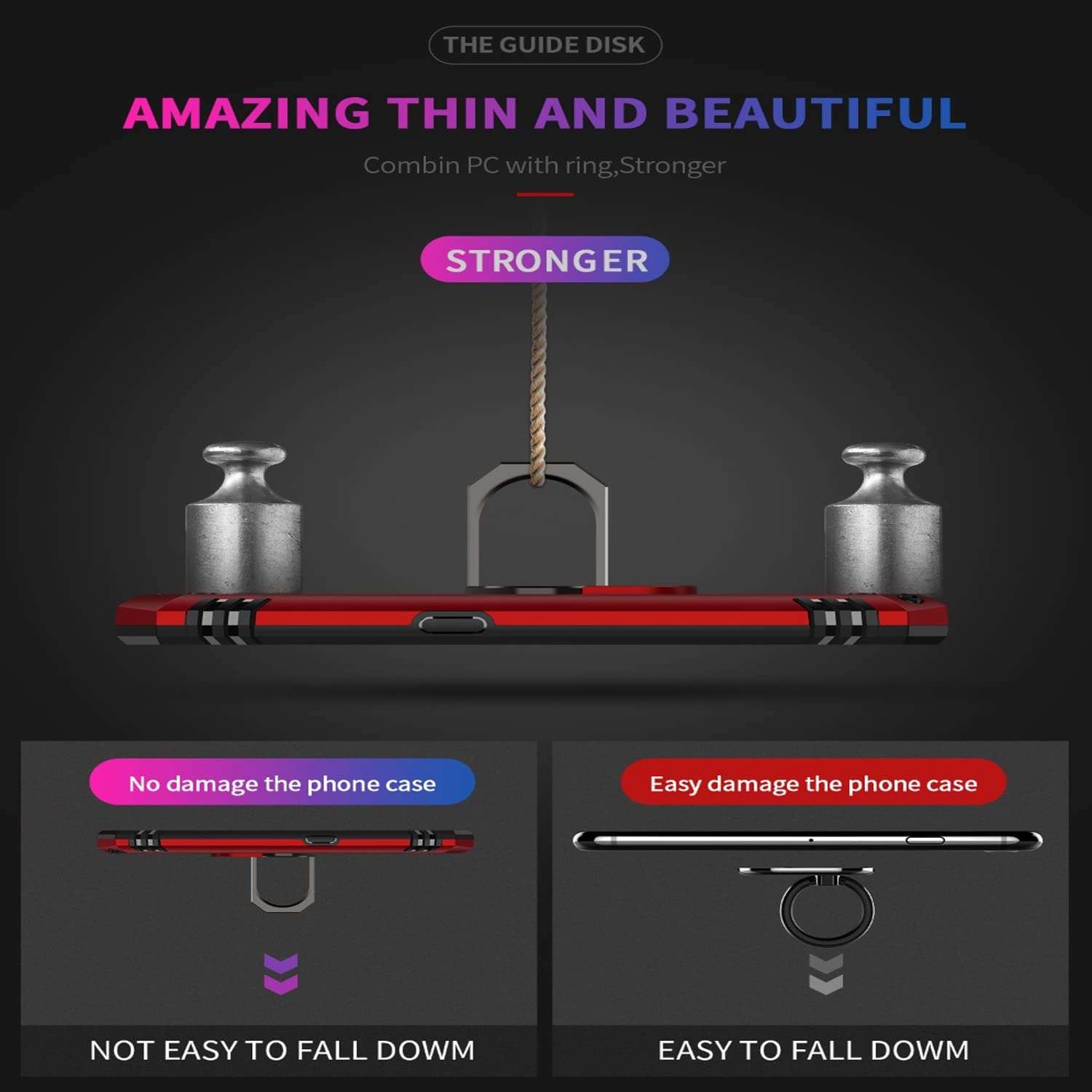 Samsung Galaxy A01 Phone Case, [NOT FIT A10E/A10/S10] with [Tempered Glass Protector Included], STARSHOP- Metal Ring Kickstand Stand Shockproof Drop Protection Phone Cover - Blue 5