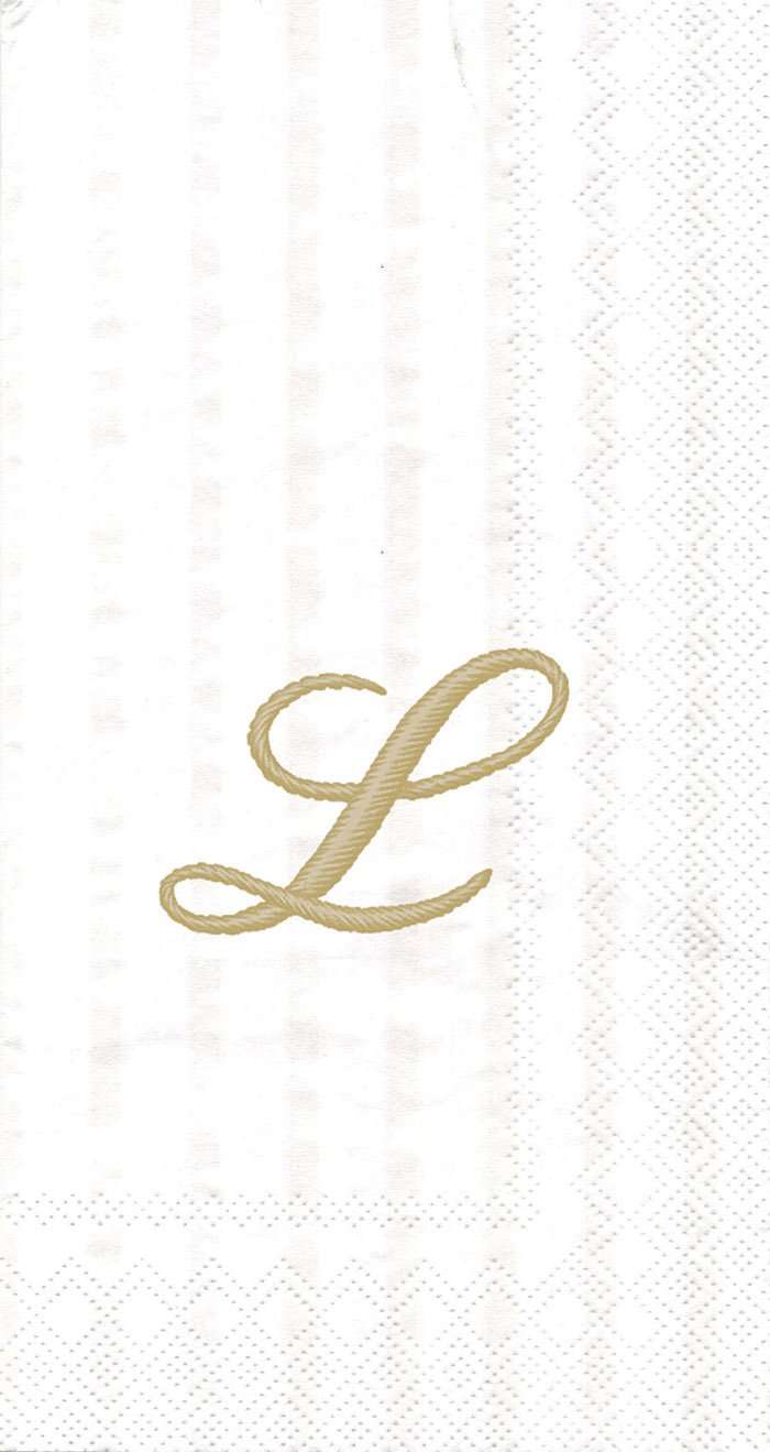 Ideal Home Range Monogram Guest Towel, Letter L (Pack of 3) 1
