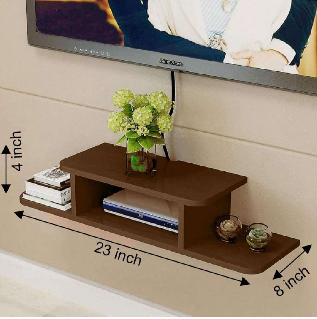 FireBees Wooden Wall Mounted TV Unit Stand TV Cabinet Set Top Box/Setup Box Stand Wall Shelf for Home Living Room and Home Decor 5