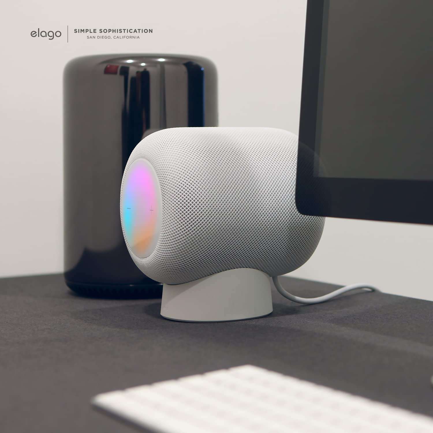 elago HomePod Stand Compatible with 2023 New HomePod 1st / 2nd Generation - Proper EQ, Easier to Control with Better Indicator Visibility [Midnight] 2