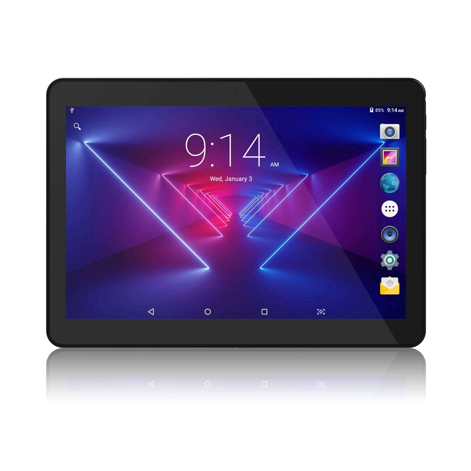LECTRUS Tablet 10 inch Android Version, Quad-Core 1.3GHz, 5G WiFi Tablets PC with Dual Cameras, 800x1280 Touch Screen Full HD Display, 16GB, 6000mAh Battery, Bluetooth, FM, YouTube, Black