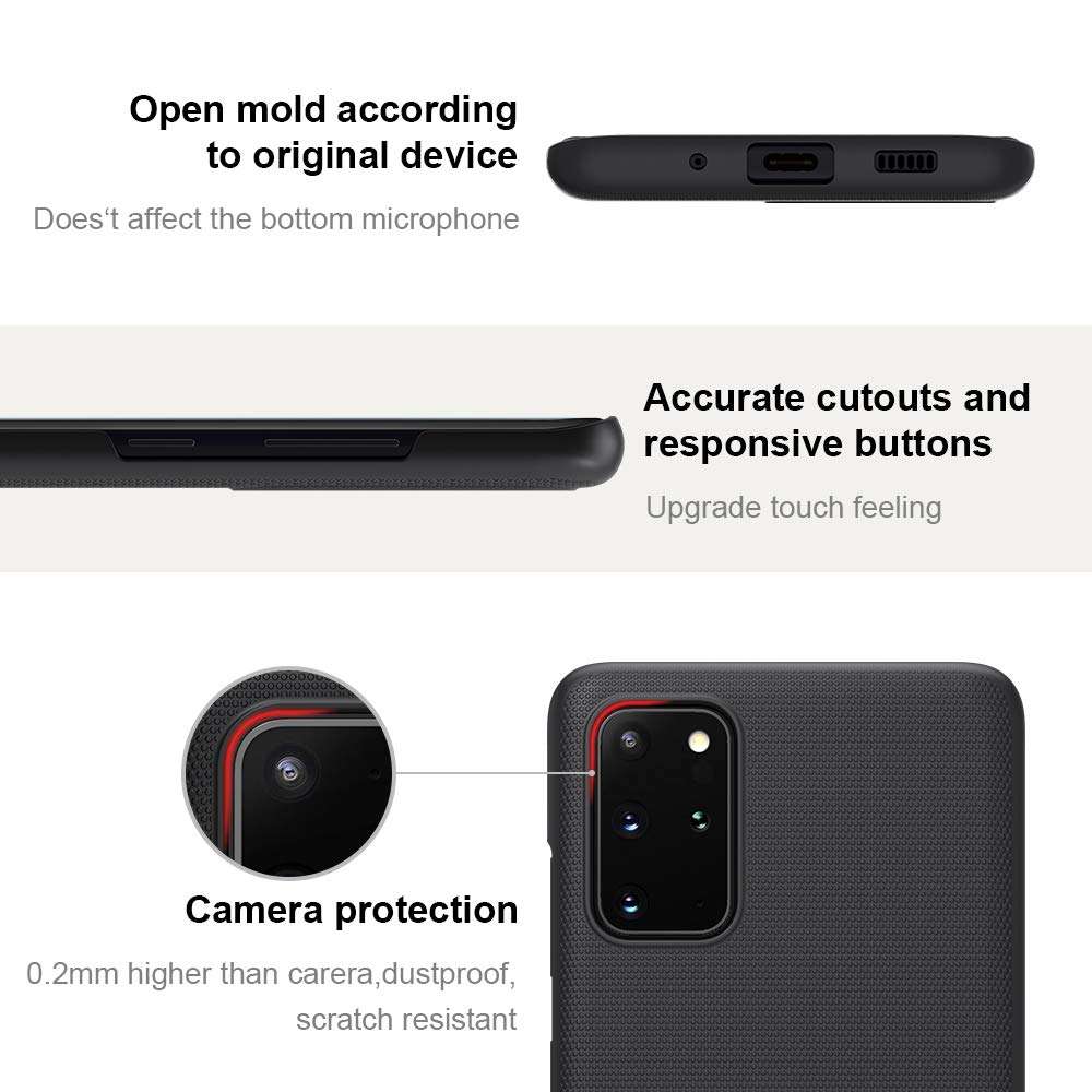 Nillkin Samsung Galaxy S20 Plus/S20 Plus 5G Case - Slim Frosted Case Full Cover Protection, Anti-Falling, Anti-Fingerprint Simple Style Case for Galaxy S20 Plus 5G/S20 Plus 5G 6.7 inch 2020, Black 3