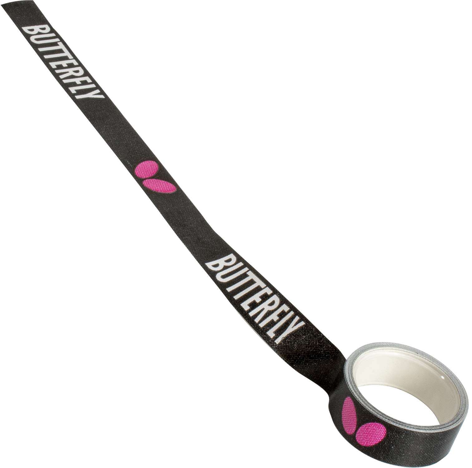 Butterfly Side Tape Black/Magenta - 12mm Width - Side Tape to Protect The Edges of Your Table Tennis Paddles – 3 Sizes (1m, 10m, or 50m for 2, 20, or 100 Rackets)