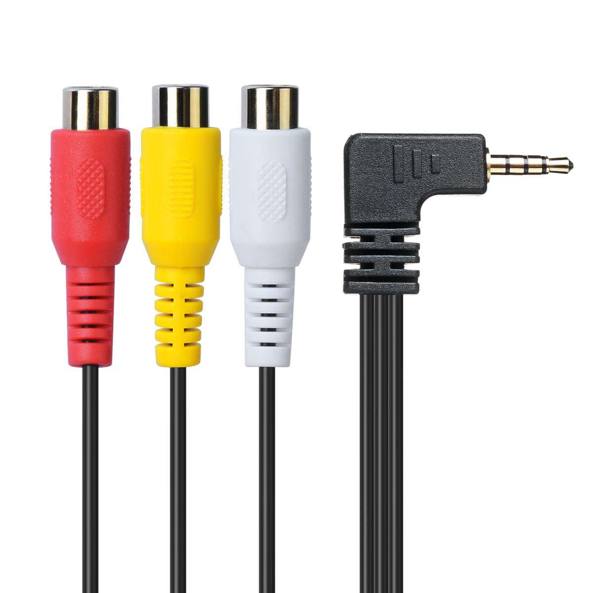 3.5mm to RCA Audio Extension Cable, 3.5mm Male to 3RCA Female Gold Plated Stereo Camcorder Video Audio Cable for Smartphones,MP3, Tablets,Speakers,Home Theater,10inch 1