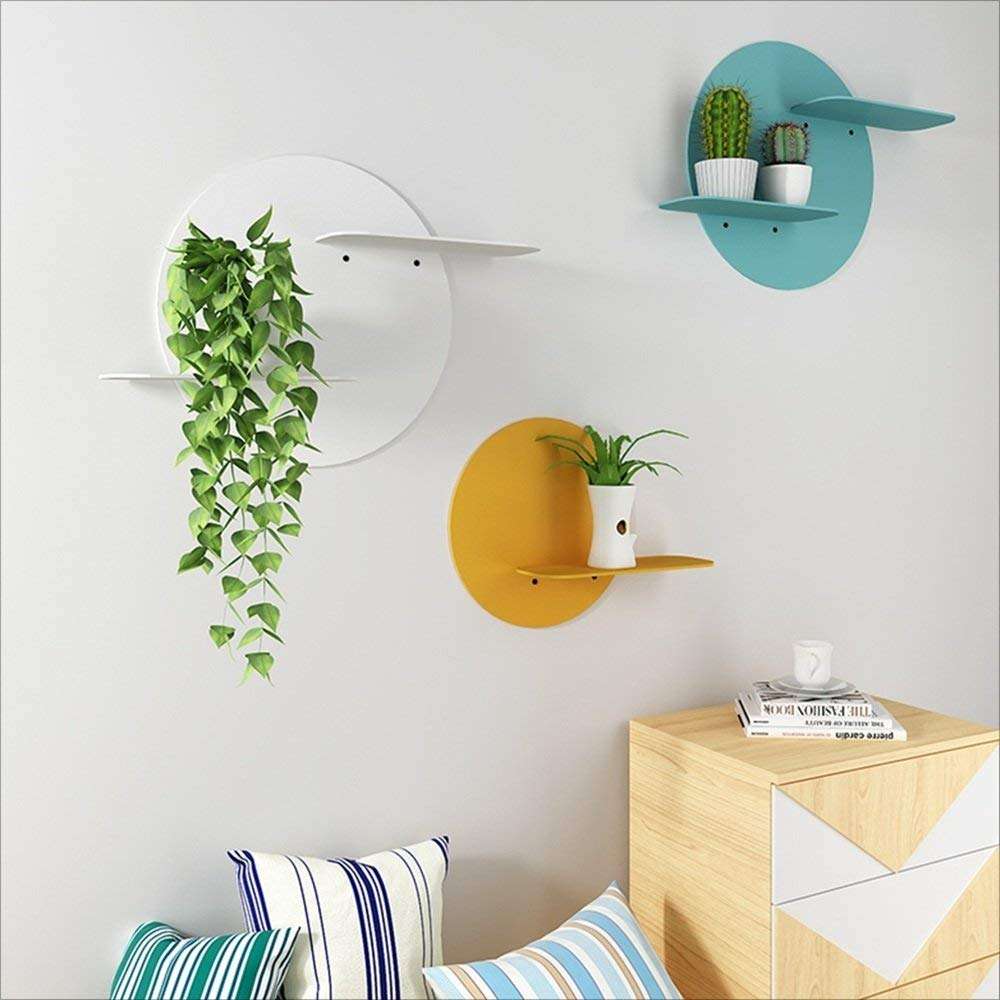 YGCBL Office Desk,Decorative Table,Folding Table Wall Shelves Iron Wall Shelf Tv Couch Background Wall Hanging Clapboard Color Optional Size Optional,Blue,39 * 24Cm 4