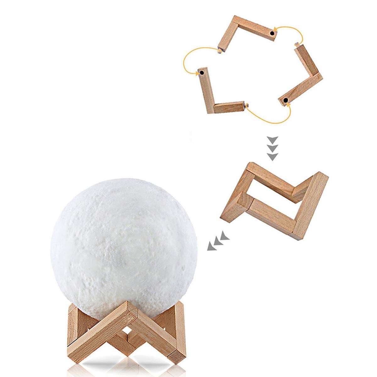 DINGXUEMEI XUEMEI Cell Phone Case Creative YWXLight RGB 15CM Rechargeable Moon Touch Night Light 3