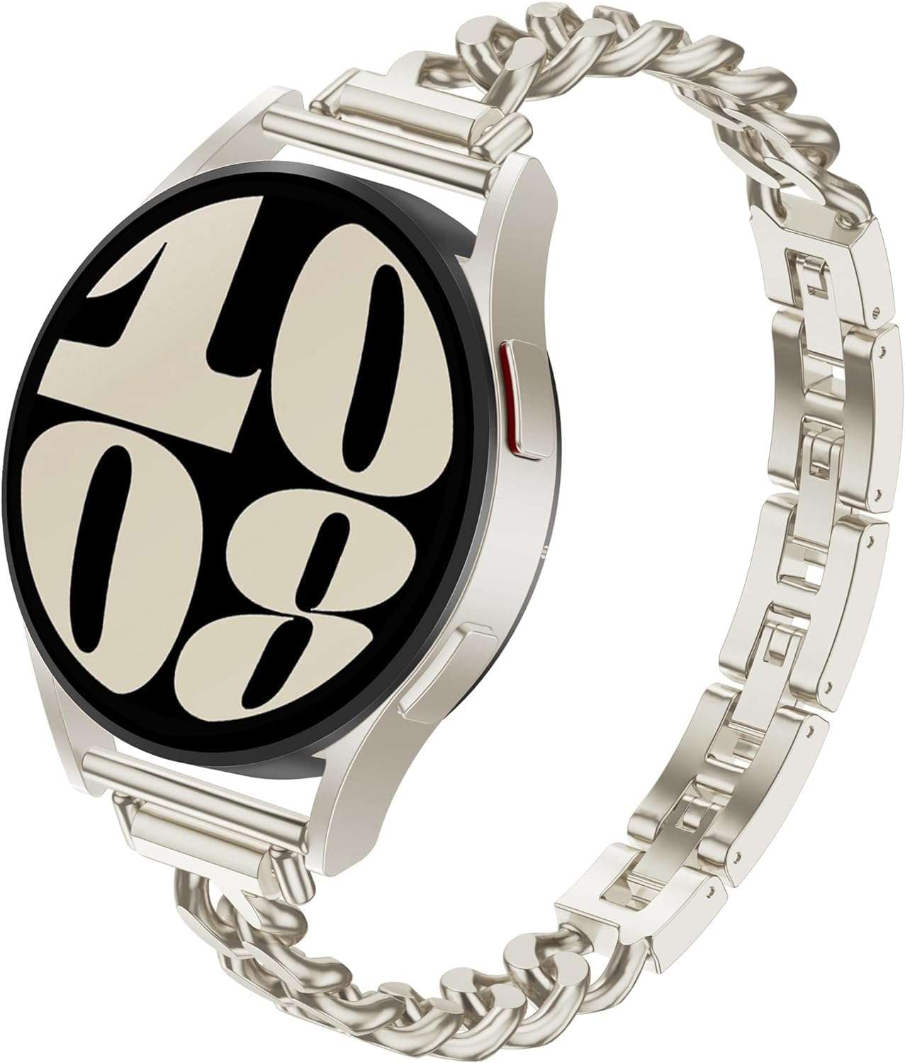 Laband Metal Watch Chain Compatible with Samsung Galaxy 7/FE/6/5/4 Watch Band 40mm/44mm for Women Men, Galaxy Active 2 Watch Band/5 Pro 45mm Stainless Steel Replacement Strap 20mm 3