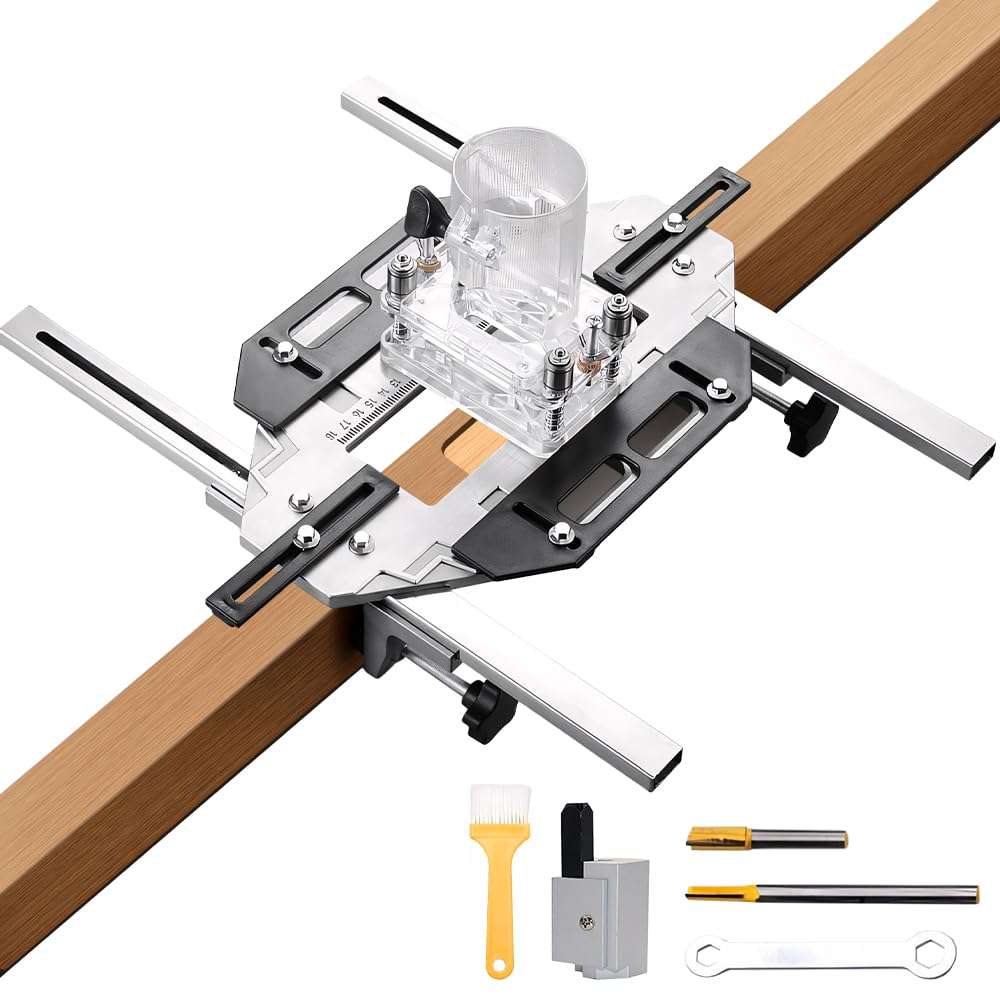 BAUSATZ Door Hinge Jig Woodworking Hole Opener Positioning Door Lock Jig Alloy Hole Opener Door Hinge Tool Door Installation Locator Door Jig Hinge Guide Hole Opener Template Door Hanging Tools 1