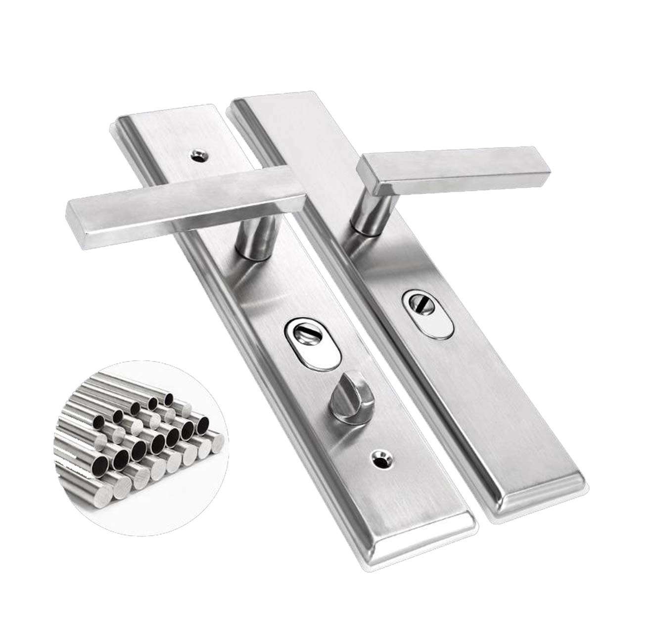 ZTBXQ Memorable Gifts Door Handle with Lock for Bathroom Stainless Steel Anti-Theft Door Handle Multifunction Universal Lock antirust Corrosion Resistance Strong Hardness 2