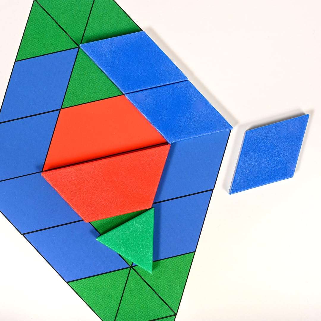 Learning Advantage Pattern Block Activity Cards - In-Home Learning Activity for Early Math & Geometry - Set of 20 - Teach Creativity, Sequencing and Patterning 4