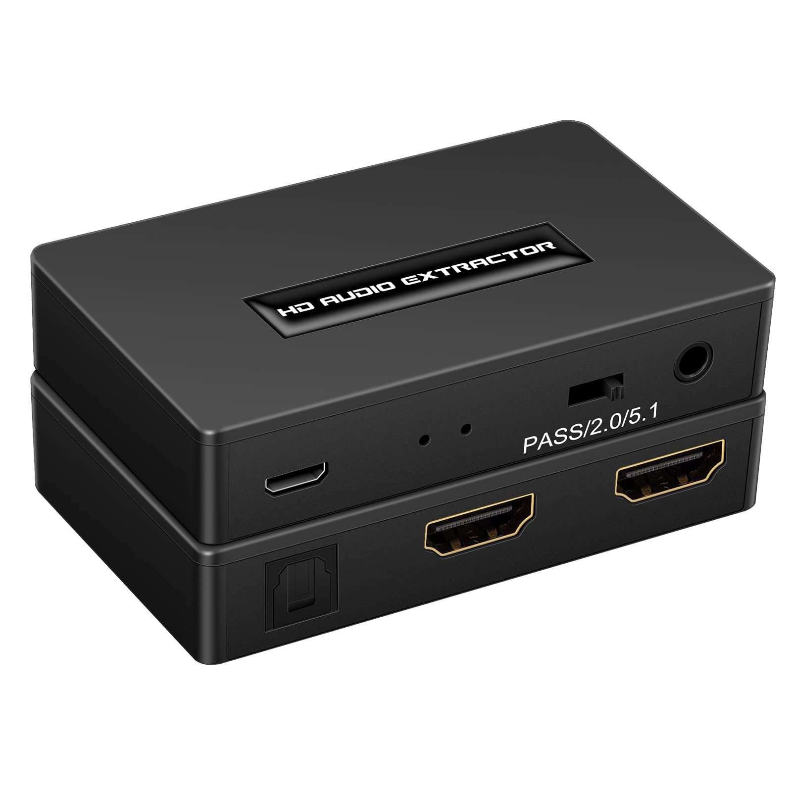 Wiistar HDMI Audio Extractor Audio Converter Adapter Splitter 1080P HDMI with Optical Toslink SPDIF + 3.5mm Out Compatible with PS4 Fire Stick Blu-Ray Player 1