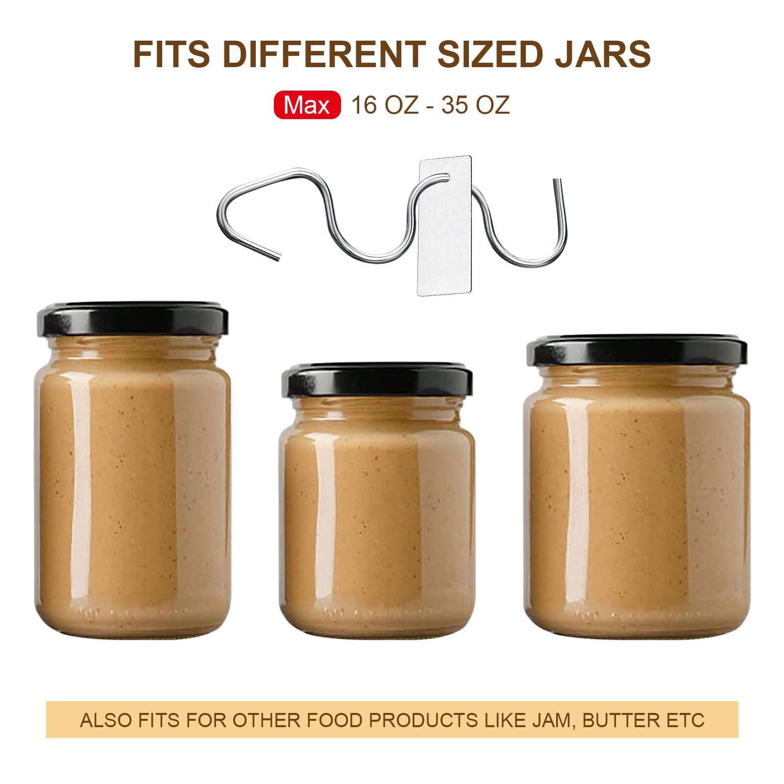 2 Pack Peanut Butter Stirrer - Mixer Tool, Multipurpose Stainless Steel Nut Butter Manual Churner Gadgets Jam Stirring Tool, Butter Stirrer Tool For Mixing Various Butter, Almond for Kitchen 3