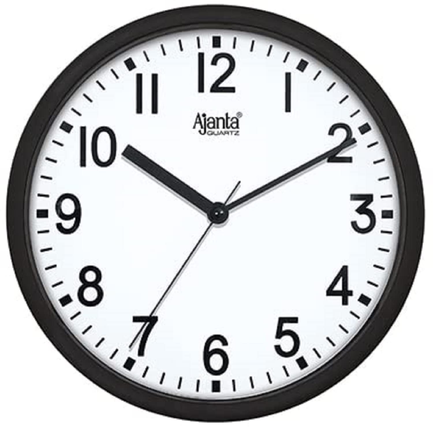 Ajanta Plastic Wall Clock , Simple Clock- 22.7Cm X 22.7 Black