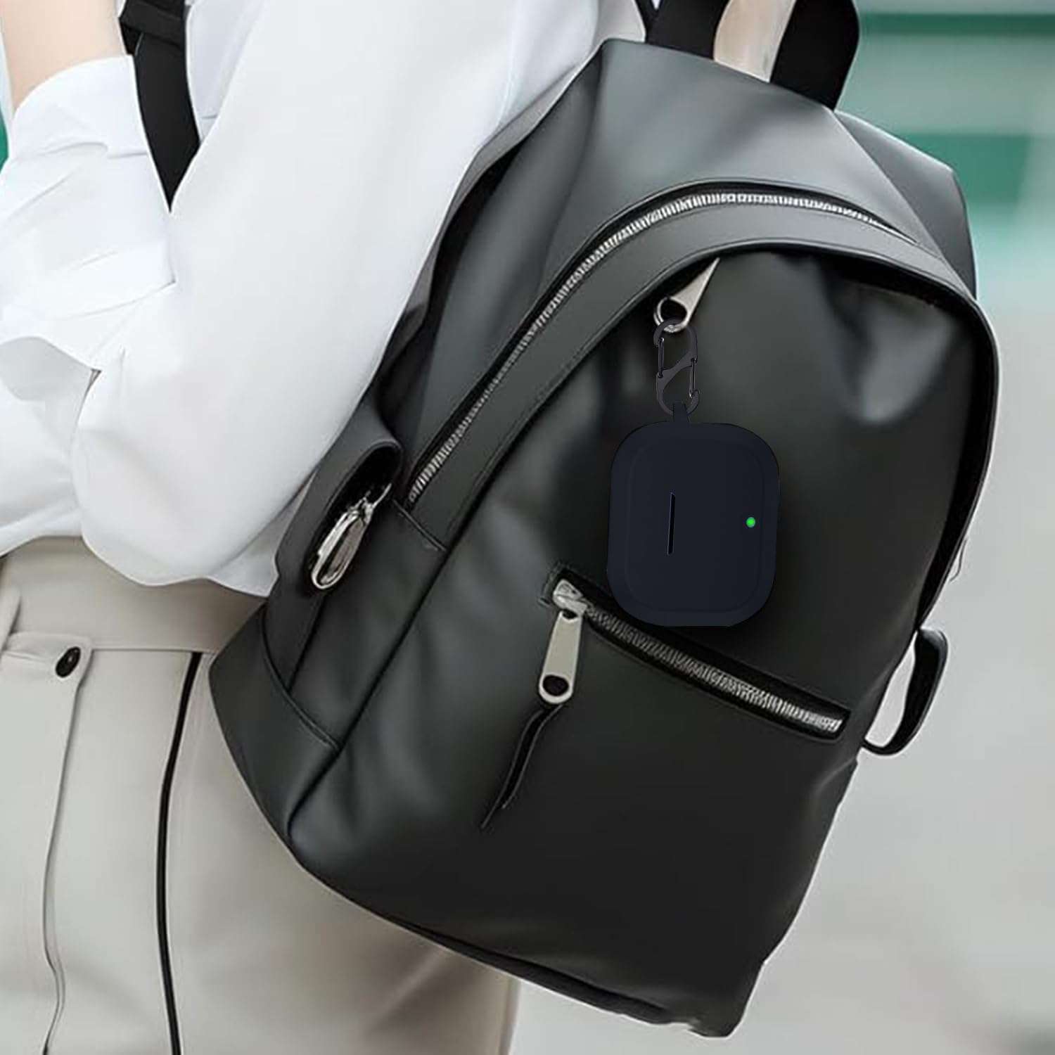 LIRAMARK Silicone Cover Case with Carabiner Compatible with OnePlus Nord Buds 3r (Black) 4