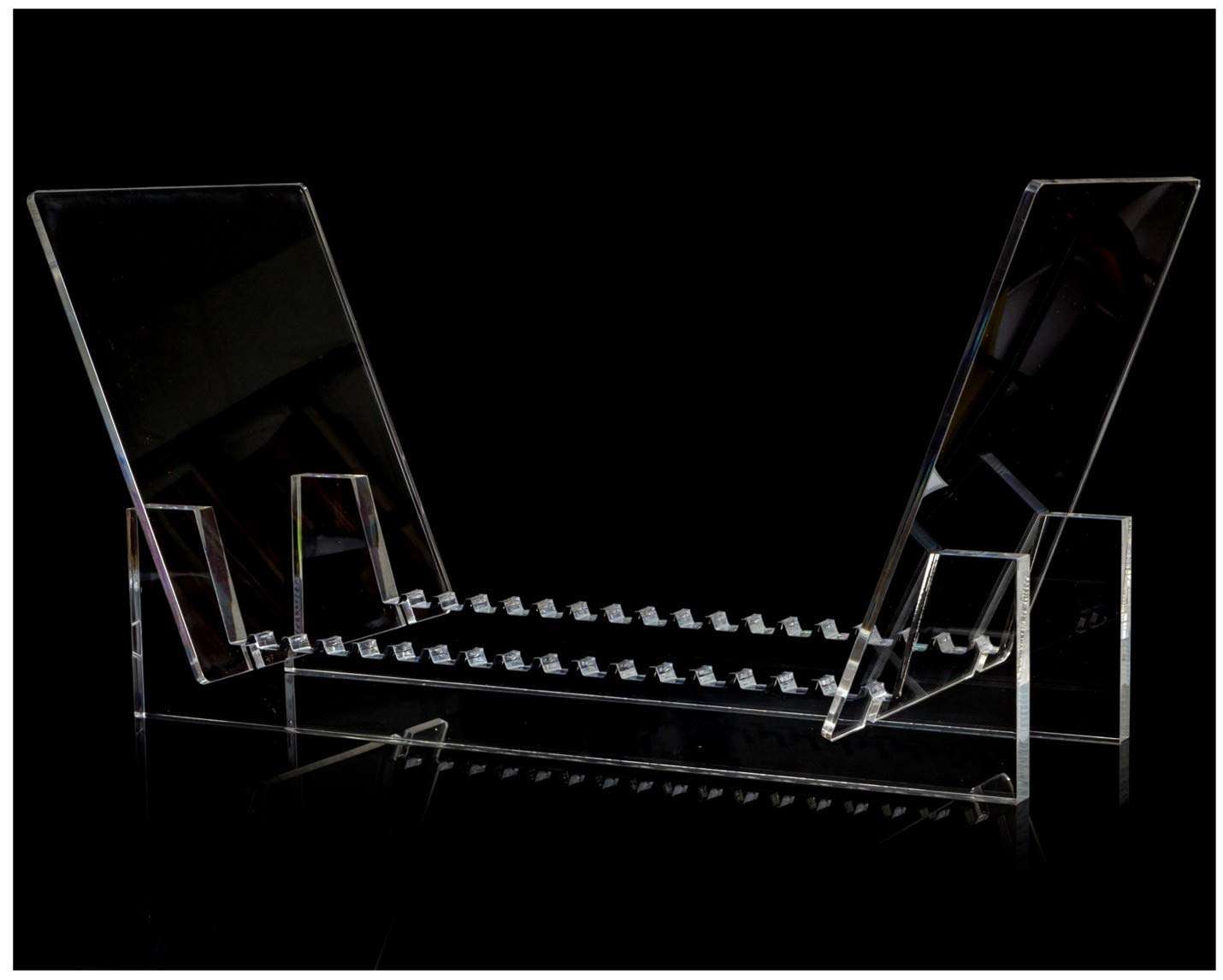 Record-Happy Vinyl Record Holder Acrylic Stand - Premium Crystal Clear LP Rack holds up to 30 Album Lp's Functional Rack Design Perfect for 12” or 7” Singles 5