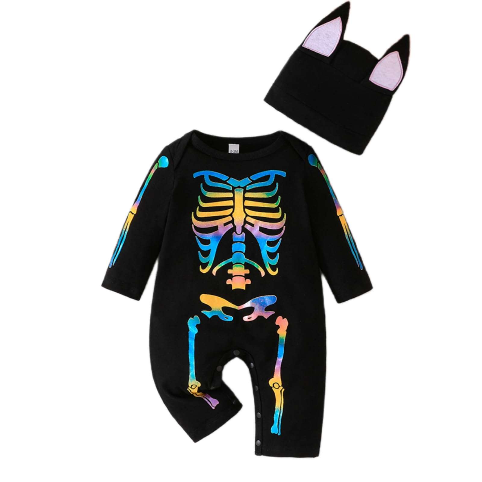 Yanmucy Baby Halloween Costume Luminous Toddler Boys Girls Rompers with Hat Newborn Jumpsuit Baby Halloween Outfit Sleepsuits 1
