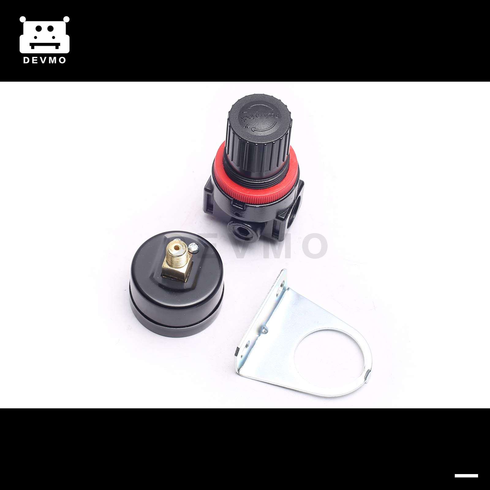 DEVMO Air Control Compressor Pressure Gauge Relief Regulating Regulator Valve AR2000 Aluminum Alloy with Gauge 3