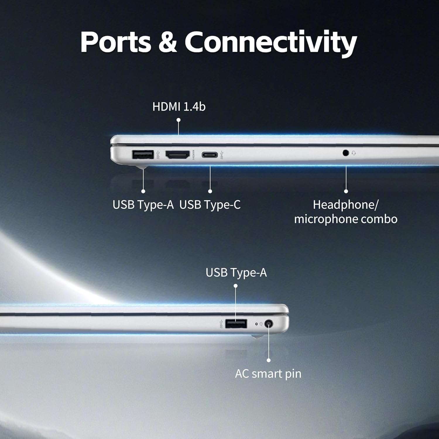 HP New 15.6 inch Laptop Computer, 2026 Edition, Intel High-Performance 4 cores N100 CPU, 128GB SSD, Copilot AI, Windows 11 Pro with Office 365 for The Web, no Mouse 6