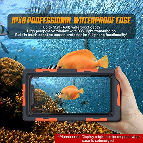 Punkcase Scuba Case Universal IPX8 Certified Waterproof Cover for Diving, Snorkelling & Snowboarding | Shutter Function | Turn Your Phone into The Ultimate Underwater Camera [Orange] 2