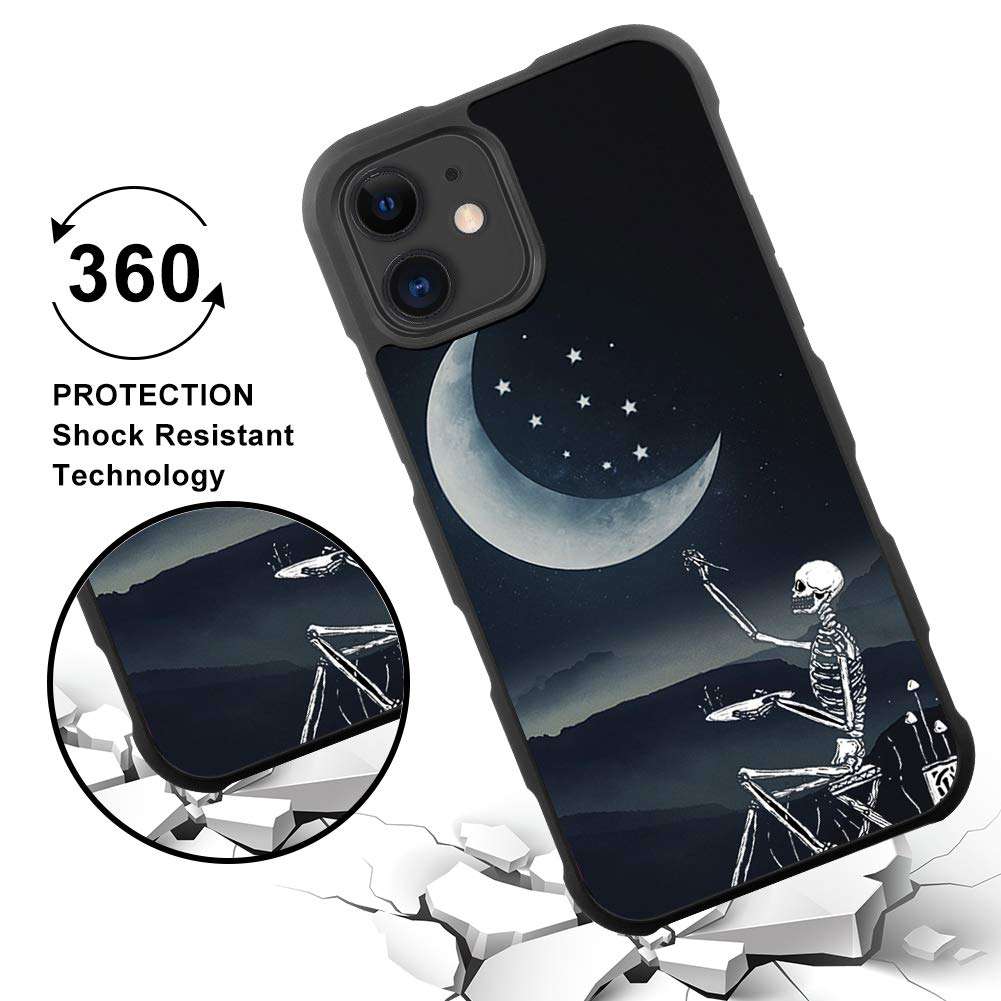 OOK iPhone 12 Mini Case Skull Pattern Anti-Slip Bumper Case Protective Shockproof Cases Phone Cover Compatible for iPhone 12 Mini 3