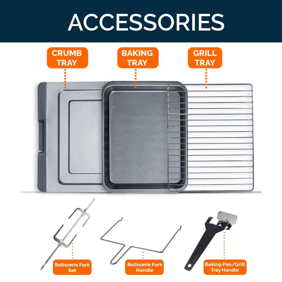 INALSA Premium OTG Oven With Double Glass Door |Capacity 45 Liters |1500W |Rotisserie & Convention Function| Temperature & Timer Selection, 5 Cooking Modes, (Chefs Club 45BKRC) 4