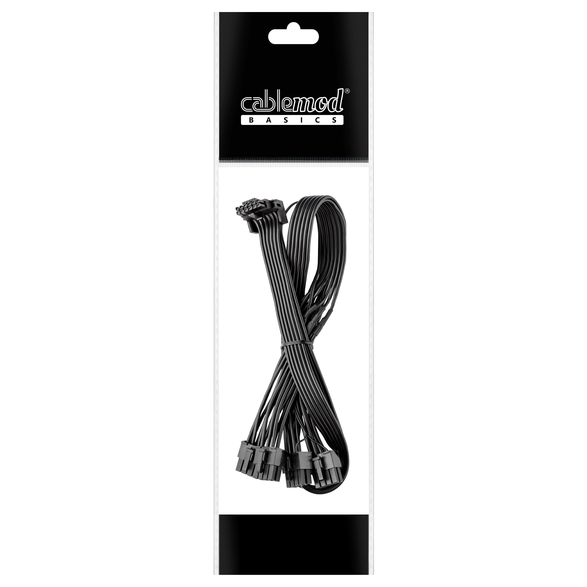 CableMod Basics C-Series 12VHPWR 90 Degree StealthSense PCI-e Cable for Corsair - Variant B (Black, 16-pin to Quad 8-pin, 60cm) 4