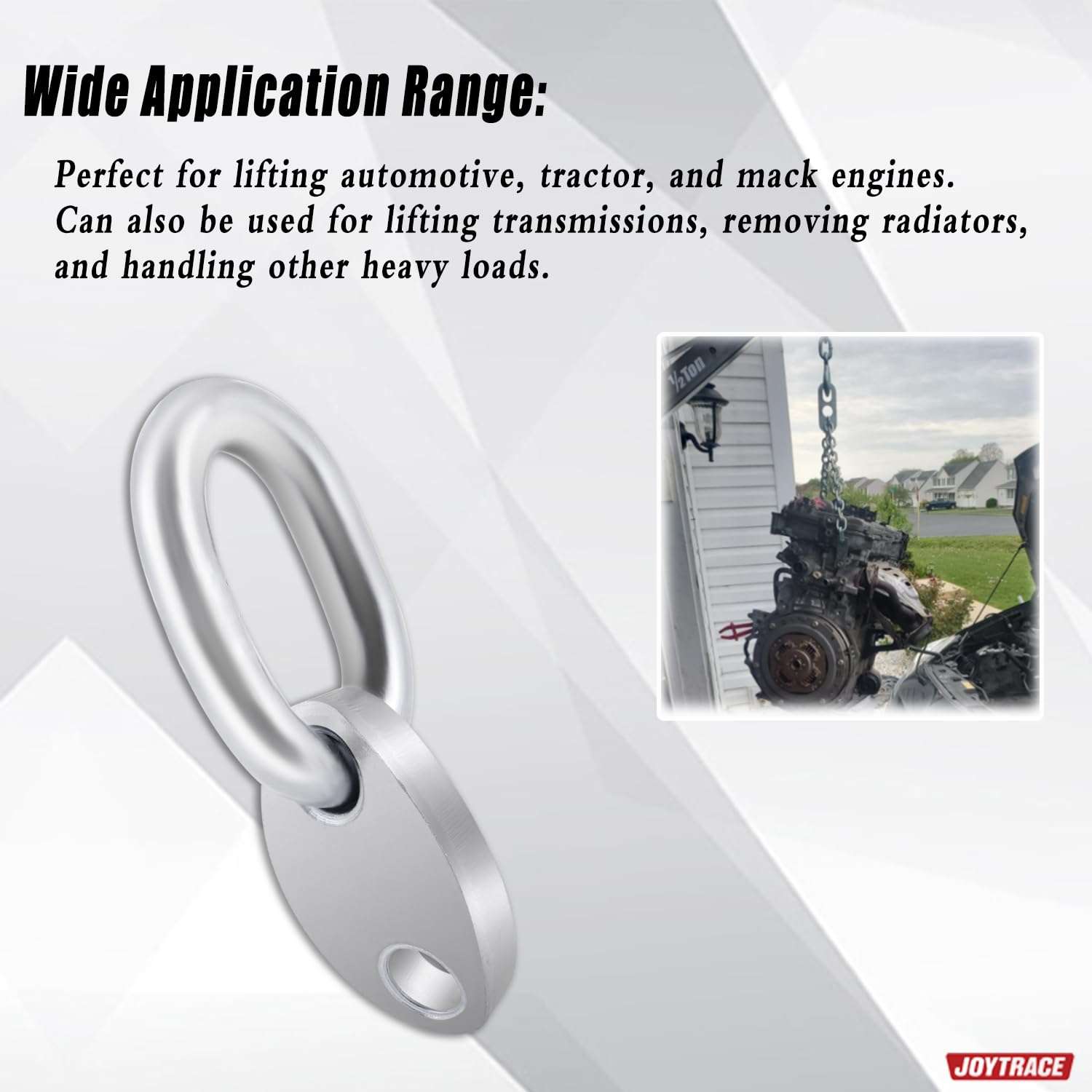 Joytrace 7100 Lifting Bracket Set for Use with Load Levelers and Lifting Slings - 5,500 lb Capacity Engine Lift Bracket Kit ( 4 Sets, Silver ) 4