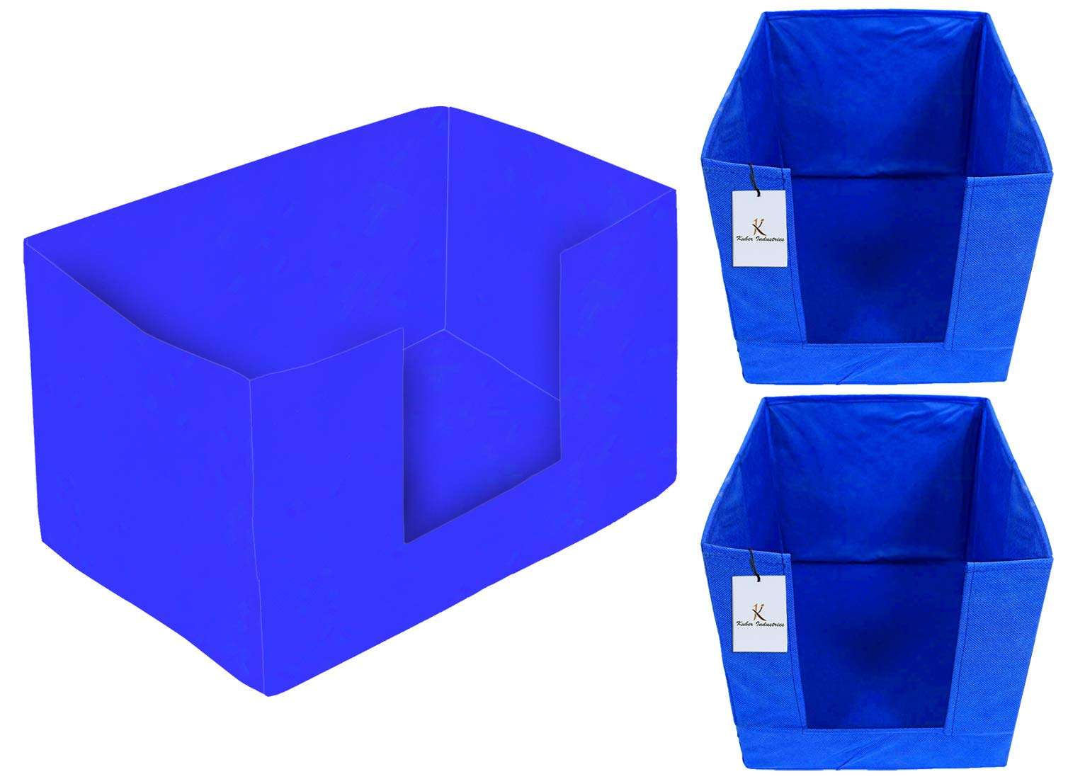Kuber Industries Non Woven 2 Piece Shirt Stacker and 1 Piece Foldable Rectangle Cloth Saree Stacker Cloth Wardrobe Organizer Wardrobe Organizer (Royal Blue) -CTKTC038282