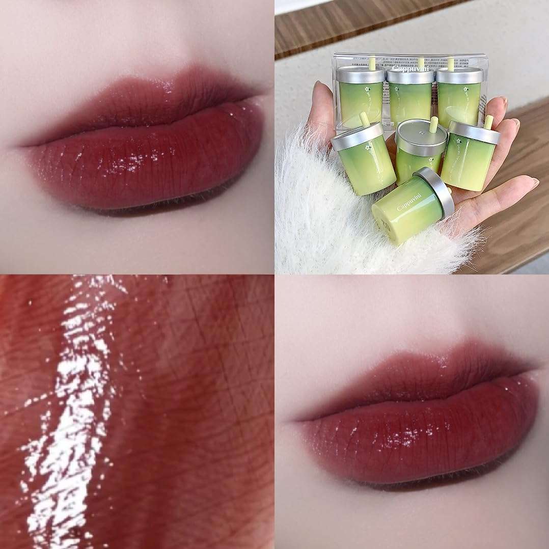 CAPPUVINI Garden Season Straw Cup Glossy Lipstick | Combo Pack Set | High Shine Non-Sticky Gloss | Liquid Lipsticks Set with Honey Dipper Applicator | Light Pink Red Wine Nude Dream Colors | Long-Lasting Lip Glaze | Moisturizing Lip for Teen Women Girls (SET-B(04,05&06), 15g) 6
