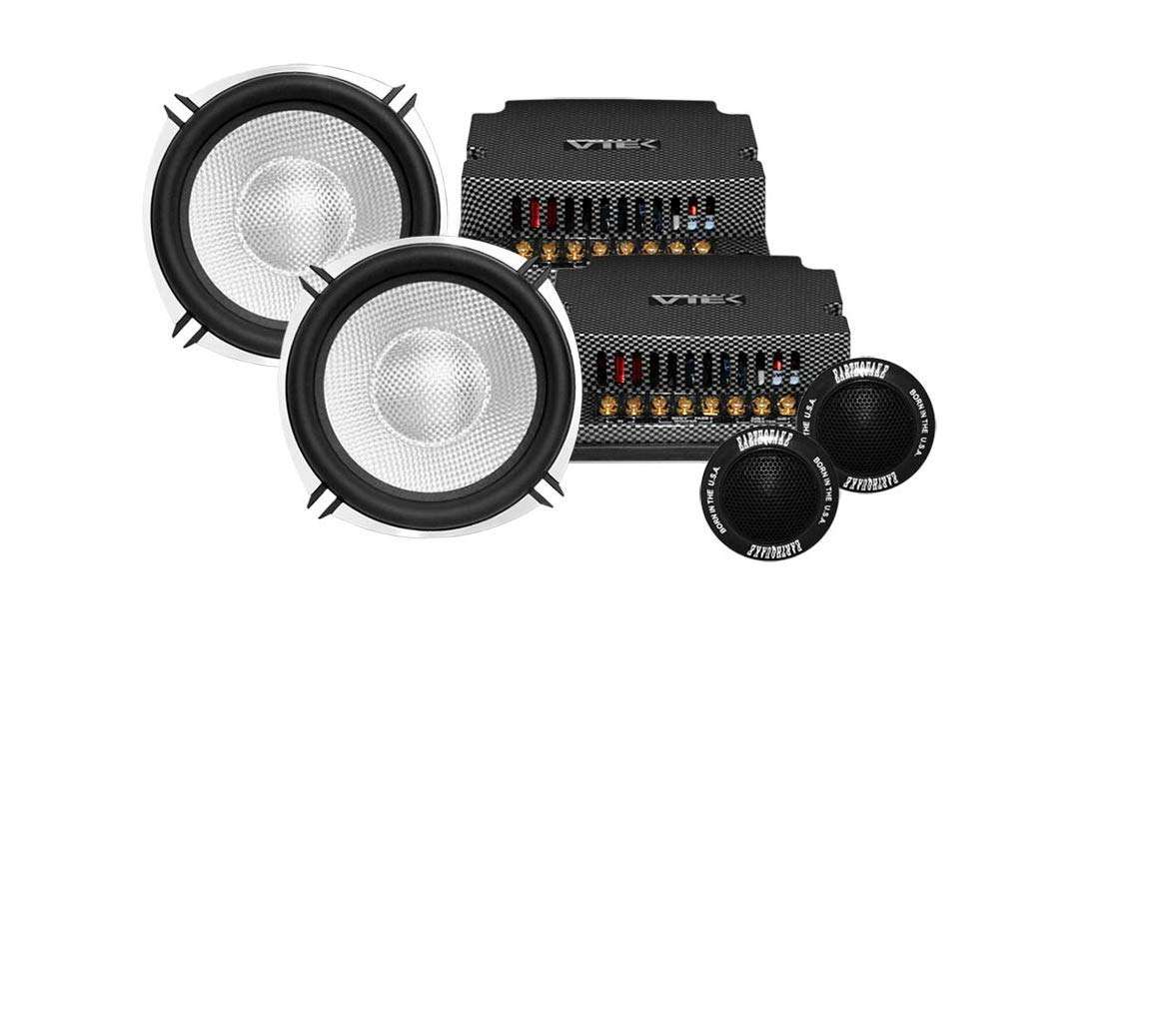 EARTHQUAKE Sound VTEK-MC5 500W 5.25-inch 2-Way Component Set with Tweeters and Passive Xovers,Black, Red, White, Gold, Grey 1