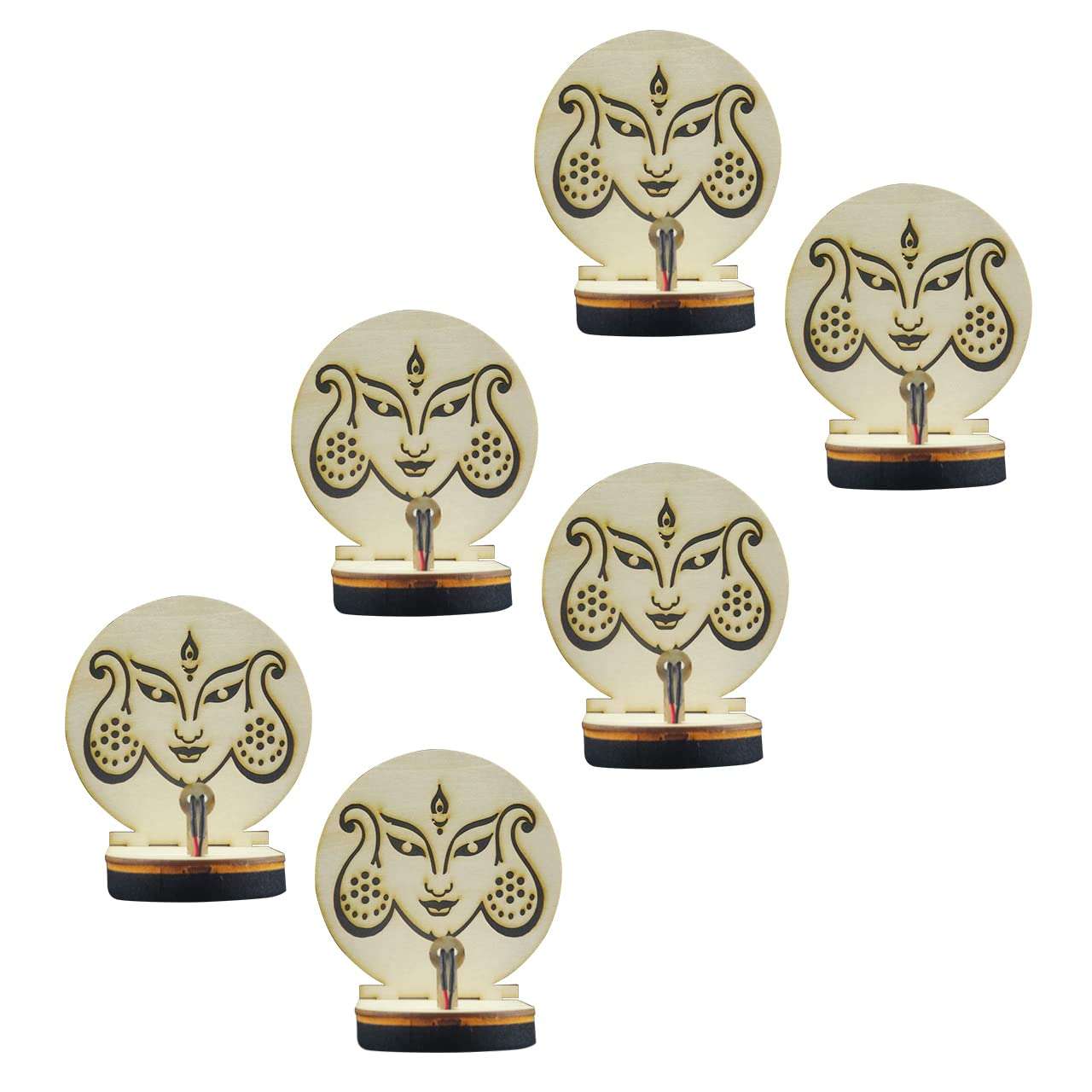 Maker Masti Durga Shadow | Set of 6 | Divine Diya | Lamp Holder for Home Decoration Puja | Diwali | Devotional & Traditional Ambience 1