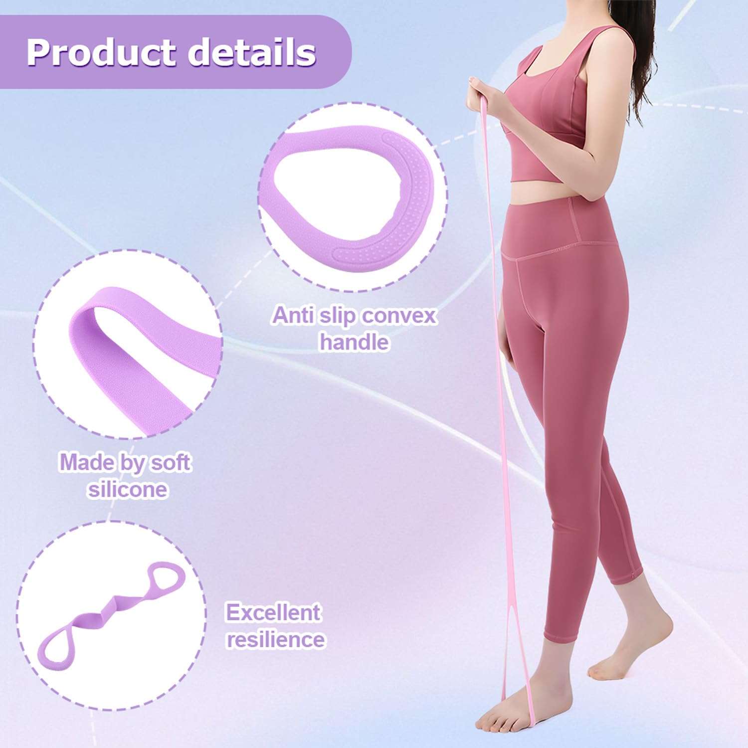 Reicyfang 3pcs Figure 8 Resistance Band, Arm Back Training Elastic Ropes, Elastic Stretching Resistances Band for Arms, Back, Shoulders, and Chest Workouts, Exercise Equipment 4