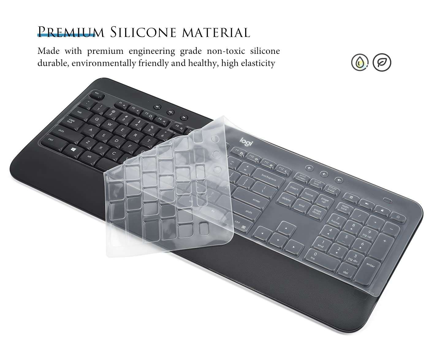 Keyboard Cover for Logitech MK545 Advanced Wireless Keyboard, Logitech MK540 Full-Size Advanced Wireless Scissor Keyboard Skin, Logitech MK545 MK540 Keyboard Protector - Clear 3