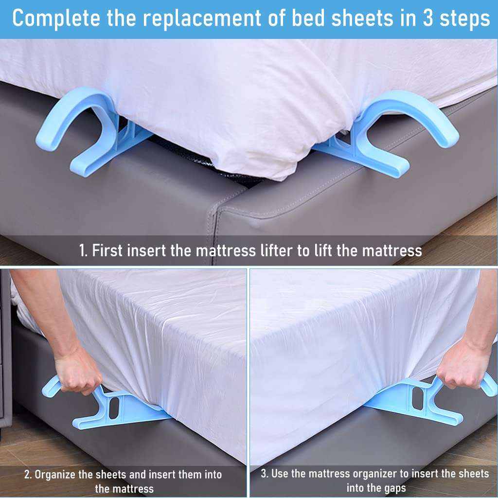 HASTHIP® 2Pcs Mattress Lifter Tool, Bedsheet Tucking Tool, Bed Making Tool Mattress Lifter, Helps Lift and Hold The Mattress, Can Tuck Sheets or Bed Skirts Alleviating Excess Strain 5