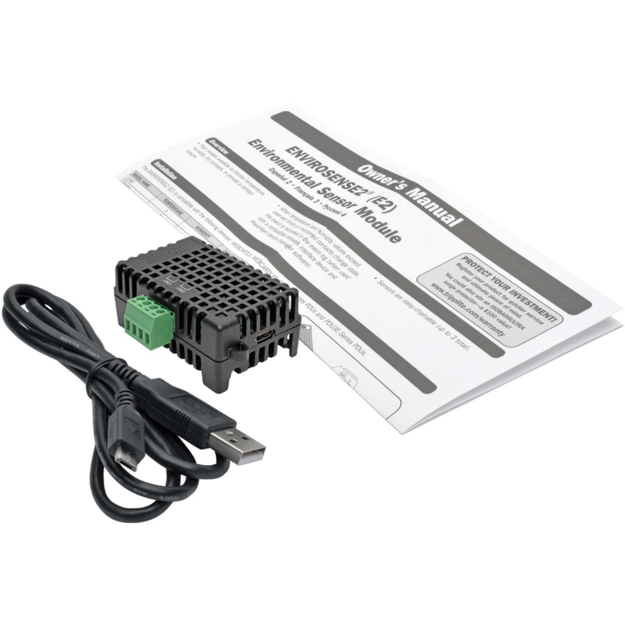 Tripp Lite Environmental Sensor w/Temp & Humidity Monitor & Digital Inputs (E2MTHDI) 5