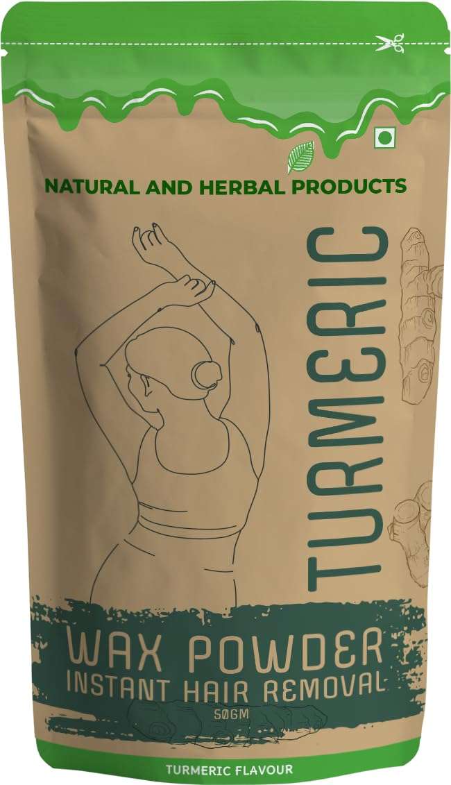 Herbal Face Wax Powder for Women - 7-Minute Natural & Painless Hair Removal, Ayurvedic Wax for All Skin Types, Cleans Dead Skin & D-Tans - Ideal for Face, Hands, Legs, Underarms & Bikini Line – 50g