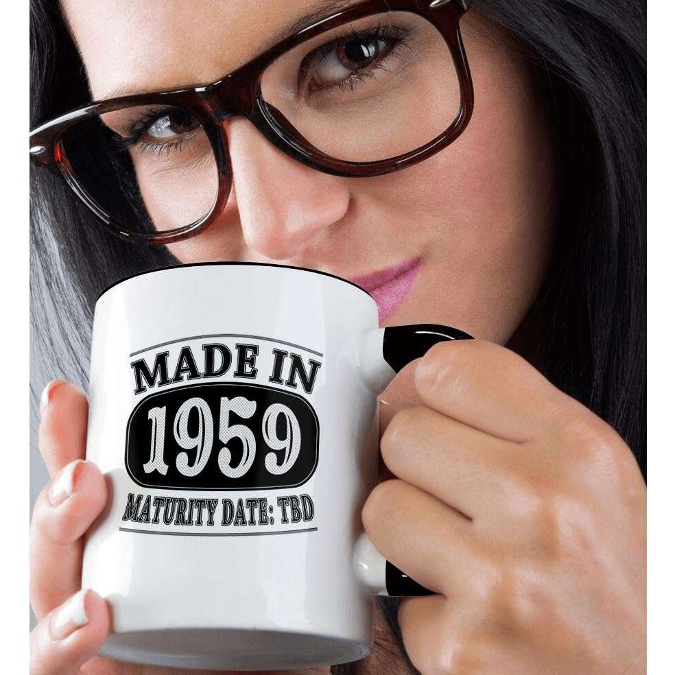 3dRose Made in 1965-Maturity Date Tdb Mug, 11 oz, Black 2