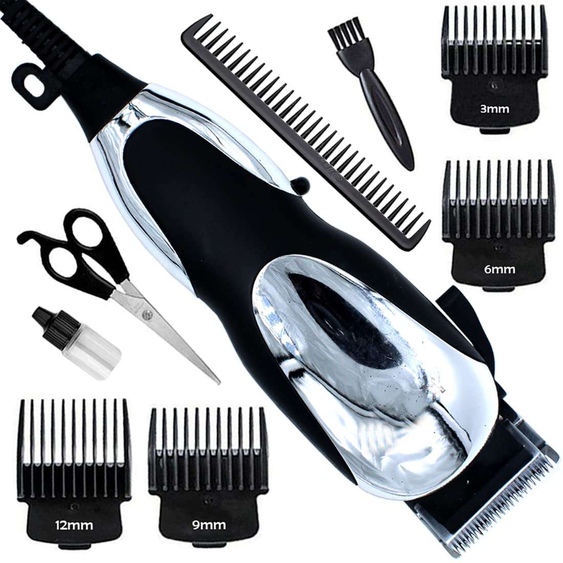 QGS KMEY Corded Electric Waterproof Professional Barbar approved Hair Clipper Beard Mustache Trimmer Powerful 9W Shaver Cutter Cleaner Electric Razor for Men Multicolor (3 Year Warranty) 1026
