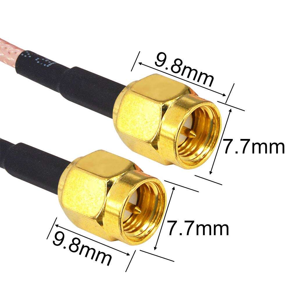 Kaunosta SMA Male to SMA Male Cable 6.5FT, Network Antenna Wire Extension RG316 Wire Jumper Assembly Low Loss RF Coaxial Cable for Network Analyzer LNA Low Noise RTL SDR Dongle 5