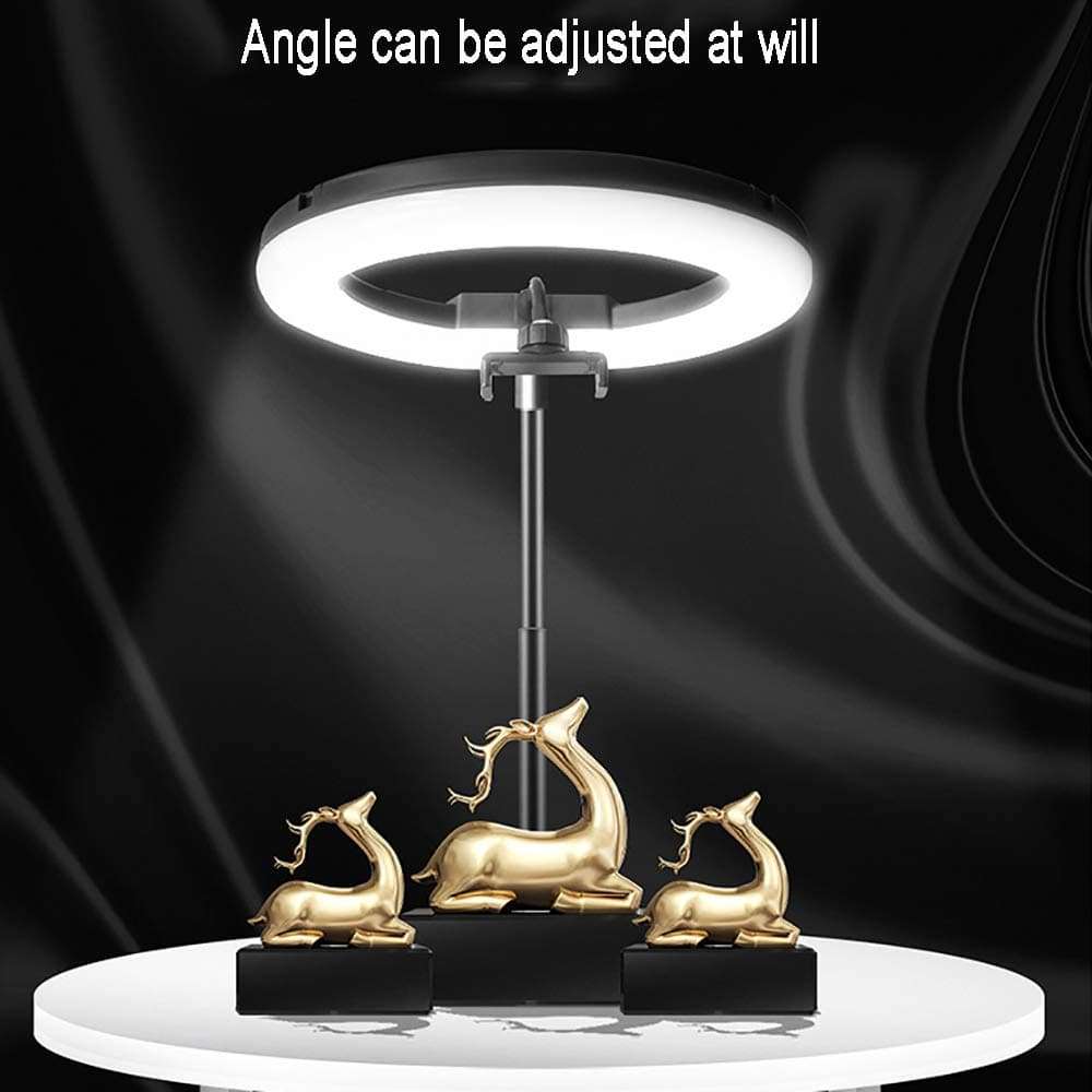 ZJING 33cm Self-Timer Ring Light with Tripod and Mobile Phone Holder LED Fill Light Ring Light for Live Broadcast, Makeup, Photography,Pink 3