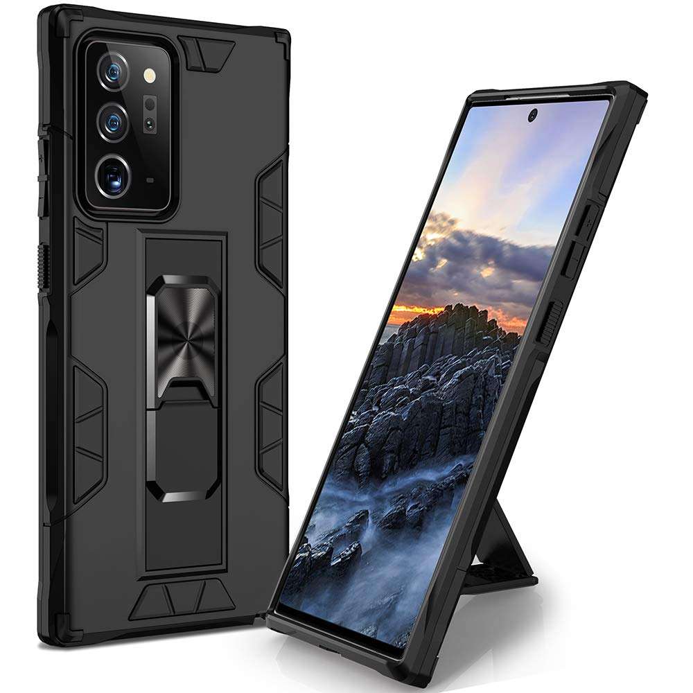 Samsung Galaxy Note 20 Ultra Case Military Grade Built-in Kickstand Case Holster Armor Heavy Duty Shockproof Cover Protective for Galaxy Note 20 Ultra Phone Case (Black) 1