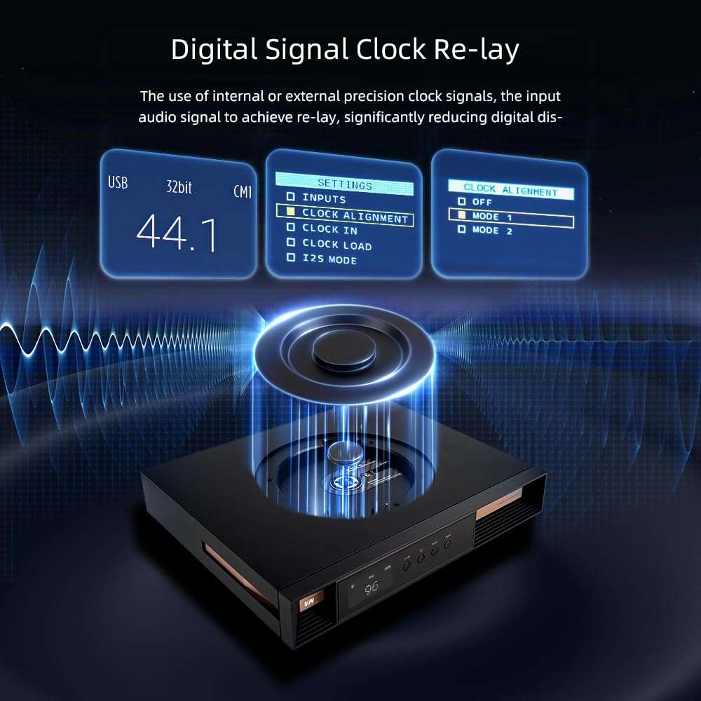 S.M.S.L V.M.V T2 MQA-CD Player Hi-Res USB DAC High-End Bluetooth Digital Signal Clock Re-lay, Hi-End Class CD Program Flagship DAC, Clock Input and Output, 32bit/768kHz DSD512 with Remote Control 3