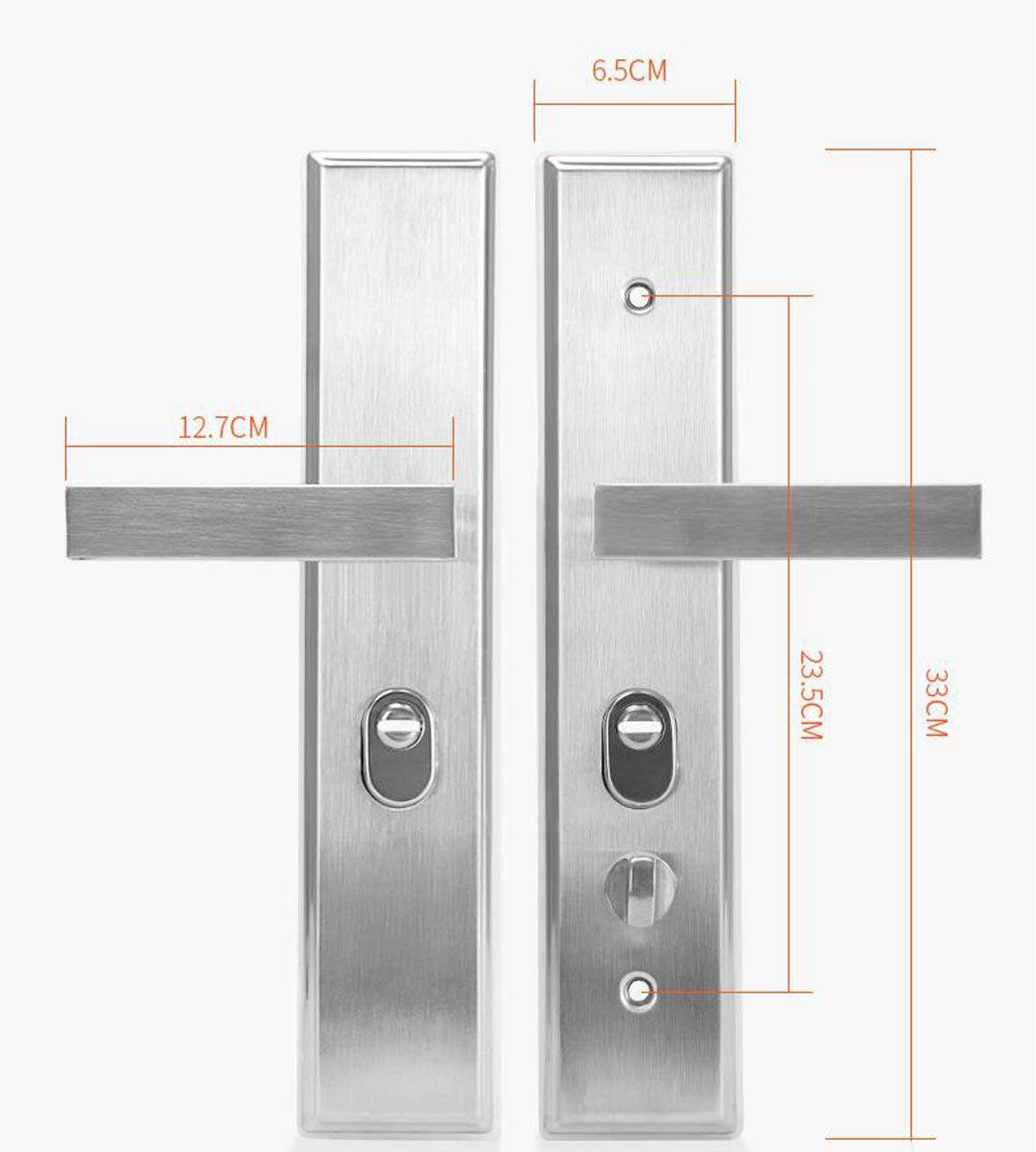 ZTBXQ Memorable Gifts Door Handle with Lock for Bathroom Stainless Steel Anti-Theft Door Handle Multifunction Universal Lock antirust Corrosion Resistance Strong Hardness 4