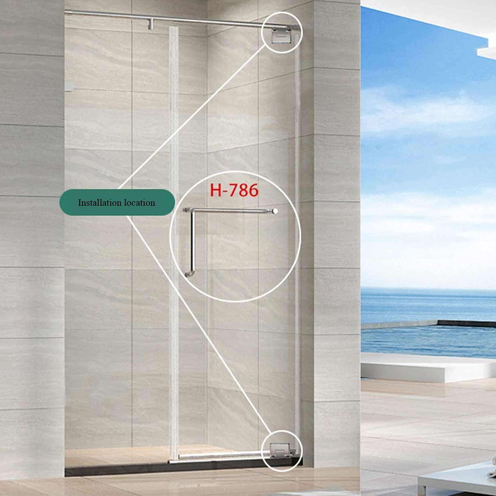 Glass Door Hinge,Bathroom door Hinge,Bathroom Clamp Clip,Heavy Duty 360 Degree Glass Door Cabinet Display Cabinet Clip Frameless Glass Shower Door Hinge Replacement Parts, 304 Stainless Steel Polished 4