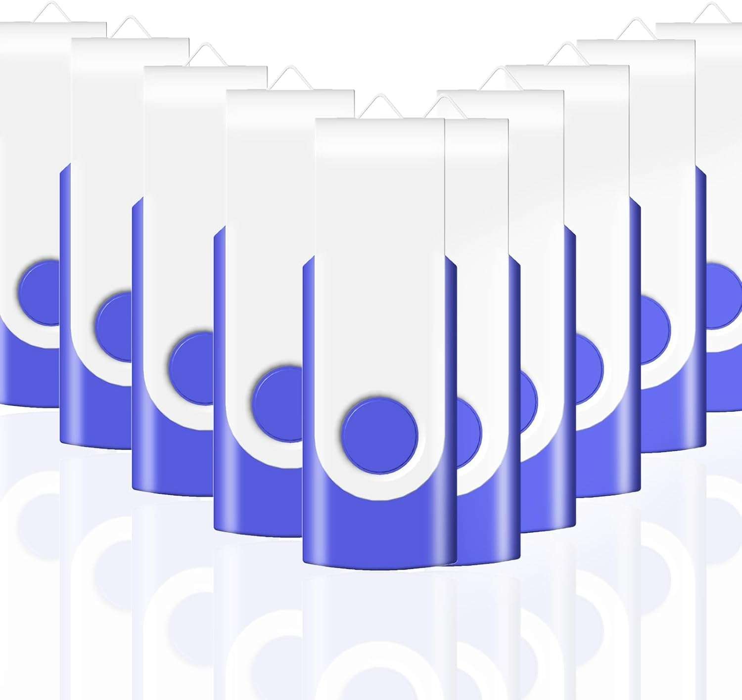 Bundle of USB Case of 20 Slots and 10 Pack 4GB Blue USB Flash Drives USB Holders to Organize 10 Thumb Drives 4 GB 4