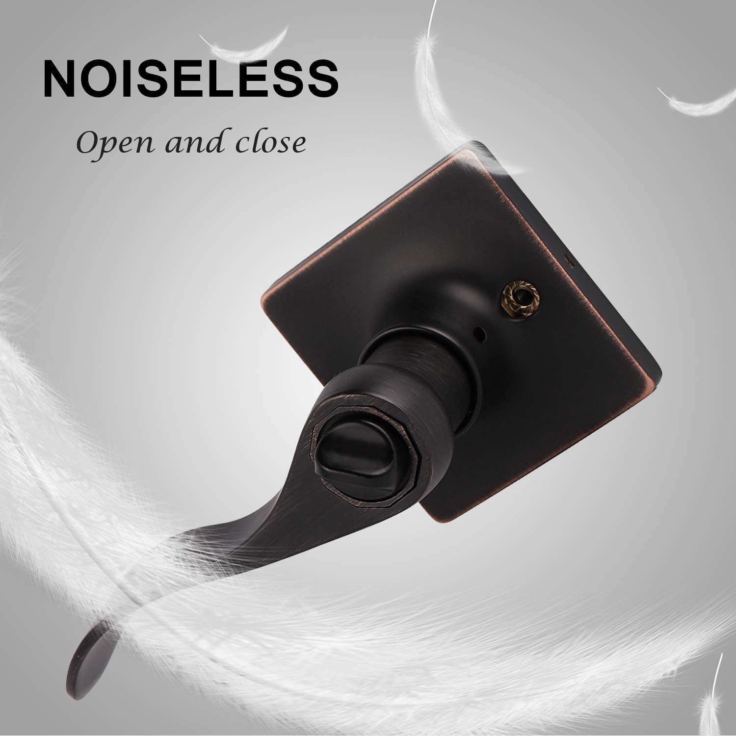 KNOBWELL 1 Pack Bronze Front Door Handle with Lock, Commercial Door Handle Sets, Inside/Outside Door Handle with Key, Reversible for Left and Right 6