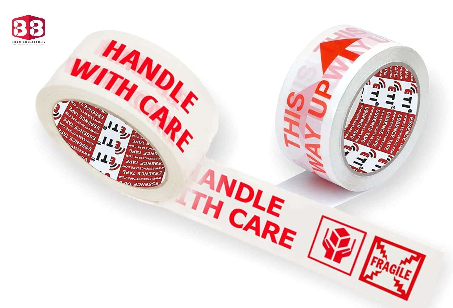 Box Brother Cello Tape 2 Inch 55mtr || Printed Packaging Tape || Handle with Care Fragile Tape Printed (Pack of 3) 3