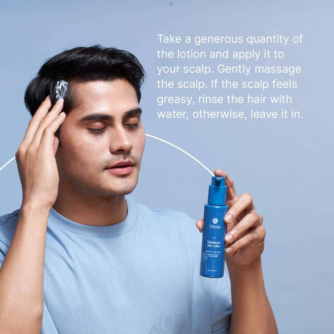 Oteria Luxury Voluminous Hair Lotion (100 ML) - Infused with Amla, Fenugreek, Sage, and Curry Leaf, Hair Lotion/Serum for Hair Fall, and Scalp Health 5