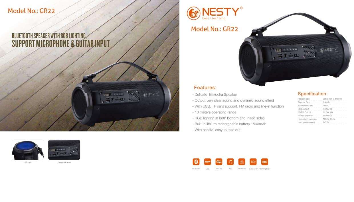 Nesty GR22 New 8.8 Watts Bluetooth Portable Speakers (Black) 3